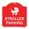 Signmission Stroller Parking With Graphic, Red & White Aluminum Architectural Sign, 18" x 18", RW-1818-22832 A-DES-RW-1818-22832 - alternate 1